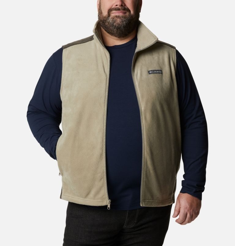 Men's Columbia Steens Mountain Fleece Vest Olive | Plus Size CA-QA154